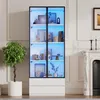 Merax gablota 80x34x200cm z 2 szufladami, wysoka gablota z Podgląd zdjęcia produktu 2