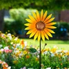 2er Set Sonnenblumen-Windspiel aus Metall – 160 cm hoch, Ø Produktbild-Vorschau 2