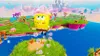 Spongebob Squarepants character flying in a colorful, cartoonish environment with islands and water. Produktbild-Vorschau