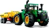 A green and yellow LEGO Technic John Deere tractor with a yellow trailer. Anteprima dell’immagine prodotto