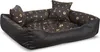A dog bed with a bone and paw print pattern. Anteprima dell’immagine prodotto