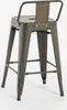 Tabouret de bar de style industriel en métal avec dossier Voir les images du produit 9