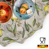 Tischdecke 100x100cm Rund Grau abwaschbar Madrid Stoff Premium Mediterran Zitrone mit, Ansicht 5 Produktbild-Vorschau
