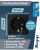 Kopp PARIS Schutzkontaktsteckdose mit Deckel - Matt-Schwarz Produktbild-Vorschau 2