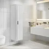 A modern white bathroom with a tall cabinet, sink, and mirror. Anteprima dell’immagine prodotto
