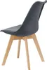 A single gray chair with wooden legs against a white background. Náhled obrázku produktu