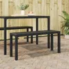 Gartenbank Schwarz 100 x 28 x 45 cm Stahl Produktbild-Vorschau 2