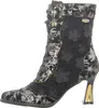 Laura Vita Damen Stiefelette floral Blumenmuster Metallic Produktbild-Vorschau 7