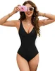 Damen Badeanzug Bauch Kontrolle Badeanzug Tiefe V-Hals Produktbild-Vorschau 5