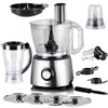 A collection of food processor attachments and the main unit are displayed against a white background. Produktbild-Vorschau