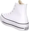 A white high-top Converse sneaker with a platform sole. Produktbild-Vorschau