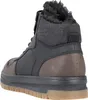 A rear view of a black and brown high-top sneaker with a gum sole. Podgląd zdjęcia produktu