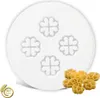 A white circular mold with clover shapes and a pile of star-shaped pasta. Náhled obrázku produktu