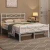 Metallbett 140 x 200 cm Bettrahmen mit Hohem Kopfteil Produktbild-Vorschau 4