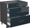 Meuble cuisine Vicco Fame-Line Bleu foncé brillant 80cm Voir les images du produit 4