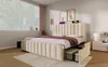 Modernes Polsterbett , Beige Leinen mit USB Typ-C Produktbild-Vorschau 20