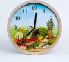 Holzuhr 30fi cm wanduhr - Früchte, Gemüse Produktbild-Vorschau 1