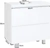 A white bathroom vanity cabinet with dimensions indicated by measurement lines and text. Voir les images du produit