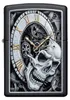 Zippo Sturmfeuerzeug Totenkopf-Uhr schwarz matt Produktbild-Vorschau 6