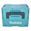 A teal Makita tool case with a black handle is shown against a white background. Voir les images du produit