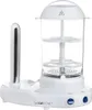 A white Clatronic hot dog maker and egg cooker is shown against a white background. Podgląd zdjęcia produktu