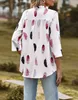 ASKSA Damen Bluse V-Ausschnitt Chiffon Drucken Oberteile Produktbild-Vorschau 6