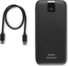 A black power bank and its charging cable are displayed on a white background. Náhľad obrázku produktu