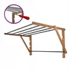 A wall-mounted retractable clothes drying rack made of wood and metal. Produktbild-Vorschau