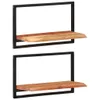 vidaXL Étagères murales 2 pcs. 60x25x35 cm bois massif Voir les images du produit 7