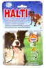 The product packaging for a Halti headcollar for dogs, featuring images of dogs and product information. Anteprima dell’immagine prodotto