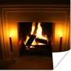 MuchoWow® Poster Kamin in einem dunklen Raum 75x75 cm - Produktbild-Vorschau 1