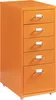 An orange metal filing cabinet with five drawers and silver handles is shown against a white background. Voir les images du produit