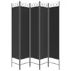 vidaXL 5-tlg. Paravent Schwarz 200x200 cm Stoff Produktbild-Vorschau 4