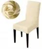 Elastischer glatter Stuhlbezug in Beige Ecru – Schonbezug Produktbild-Vorschau 2