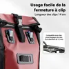 Wiltec Sacoche étanche pour porte-bagages rouge – capacité Voir les images du produit 6