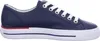 A side view of a blue leather sneaker with white laces and a white sole. Anteprima dell’immagine prodotto