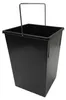 A black trash can with a silver handle is shown against a white background. Podgląd zdjęcia produktu