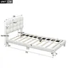 A diagram of a white bed frame with dimensions indicated. Produktbild-Vorschau