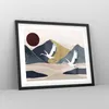 Gerahmtes Poster - Schwarzer Rahmen - Kraniche Berge Sonne Produktbild-Vorschau 8