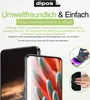 Marketing image showing two phones and application instructions for a screen protector. Produktbild-Vorschau