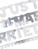 Banner Just Married 130 cm - Silber | Dekoration Hochzeit Produktbild-Vorschau 1