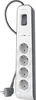 A white and gray Belkin surge protector with four outlets and a power cord. Náhled obrázku produktu