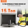 A hydraulic punch driver kit is shown with a person operating it, and a large graphic indicating its capacity. Anteprima dell’immagine prodotto