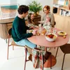Tavolo da pranzo rotondo per 4 persone D100 cm rosa salmone Anteprima dell’immagine prodotto 3