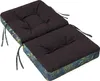 A chaise lounge cushion with a dark top and a tropical leaf pattern on the sides. Podgląd zdjęcia produktu