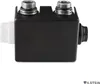 A product shot of a black plumbing fitting with silver threaded connectors and a white plastic insert, set against a white background. Produktbild-Vorschau