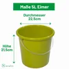 Novaliv 3 pezzi secchio 5L verde con bilancia - Secchio per Anteprima dell’immagine prodotto 2