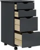 vidaXL Armadio a rotelle con cassetti MOSS Grey in legno di Anteprima dell’immagine prodotto 4