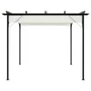 vidaXL Pergola mit Versenkbarem Dach Cremeweiß 3x3 m Stahl Produktbild-Vorschau 2
