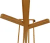 Close-up view of the top part of a wooden coat rack, showing the structure of the hooks. Produktbild-Vorschau